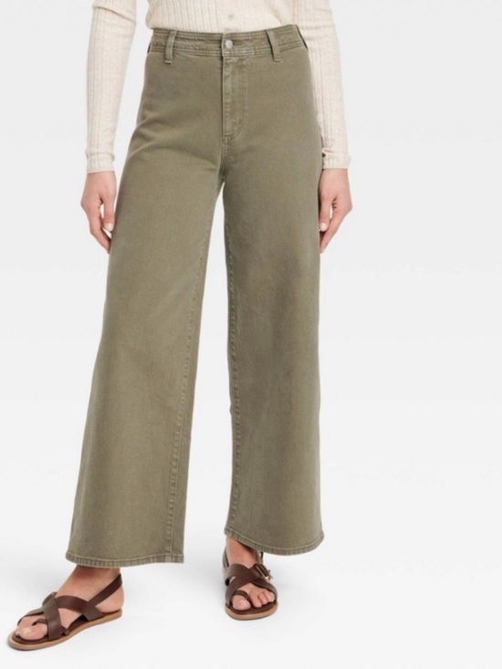 Universal Thread Denim - Universal Thread High-Rise Wide Leg Women’s Jeans - Olive sailor size 6